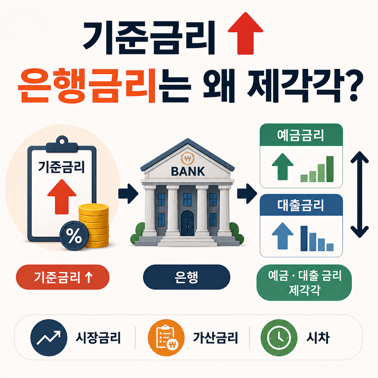 기준금리-예금금리-대출금리