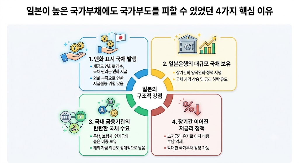 일본 국가부도를 피하는 4가지 이유
