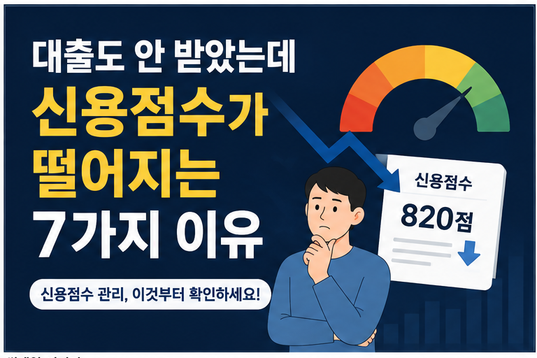 대출 없이도 신용점수가 떨어지는 7가지 이유
