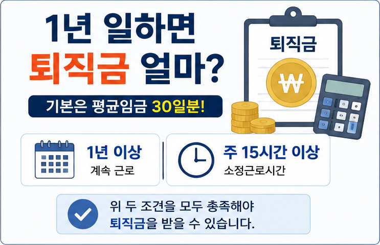1년 일하면 퇴직금 얼마