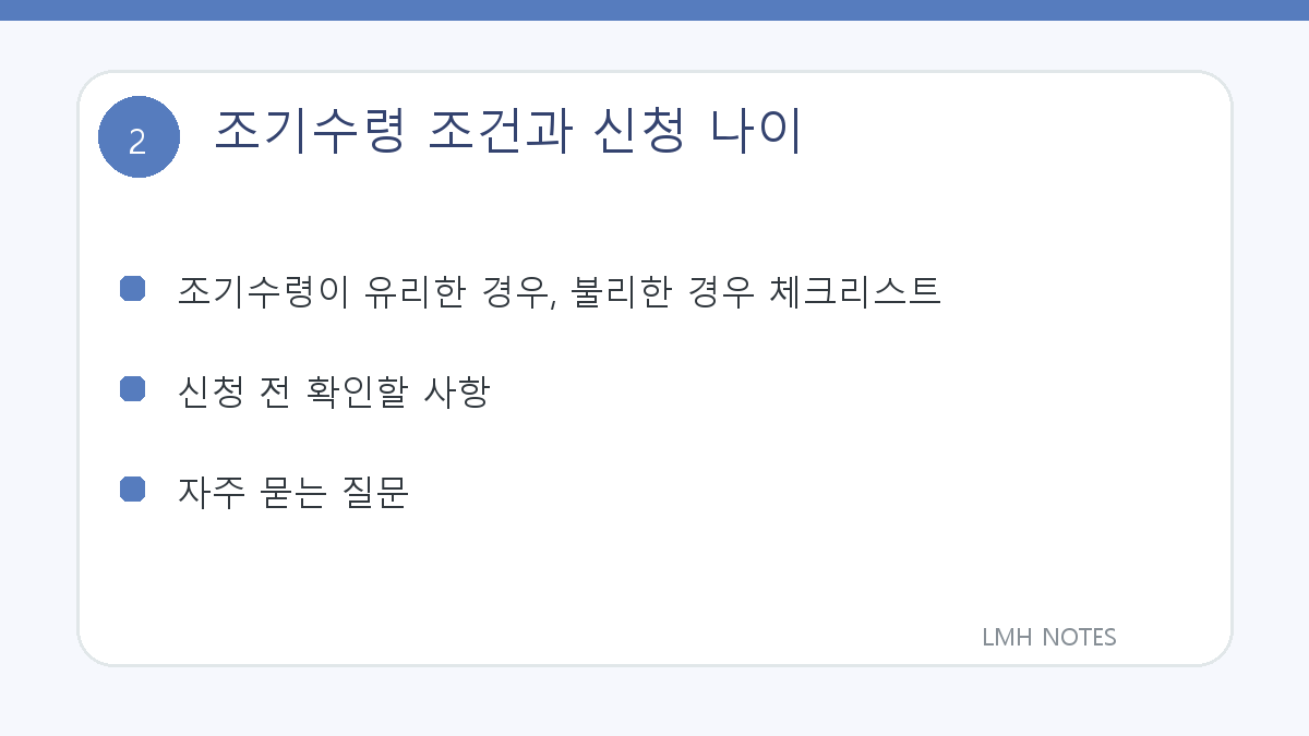 조기수령 조건과 신청 나이 확인 사항